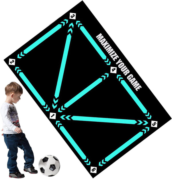 2x Football Training Mat Non Slip Kid Adult Dribble Training Carpet Sports