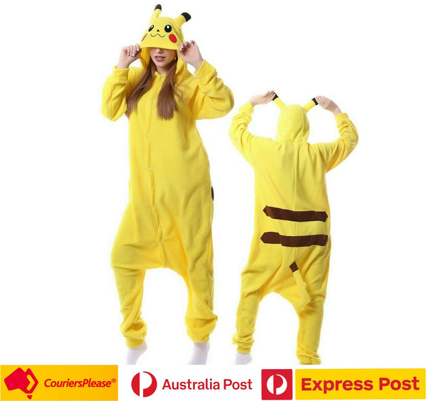 Pikachu Pokemon Inspired Onesie Bookweek Halloween Adult/Kid Unisex Pajamas Cos