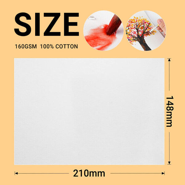 Watercolour Paper,100% Cotton 160gsm Artists Quality, A5 Blank Flat Cards