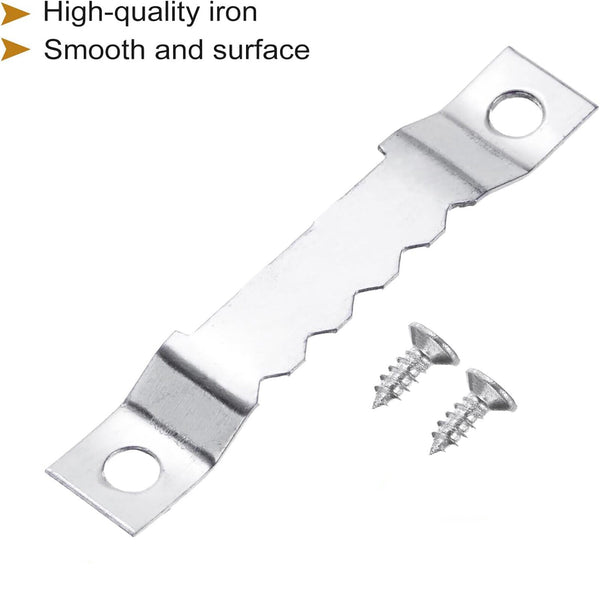 40PCS Sawtooth Picture Frame Hangers Oil Hanging Wall Hooks + Screws Black AUS