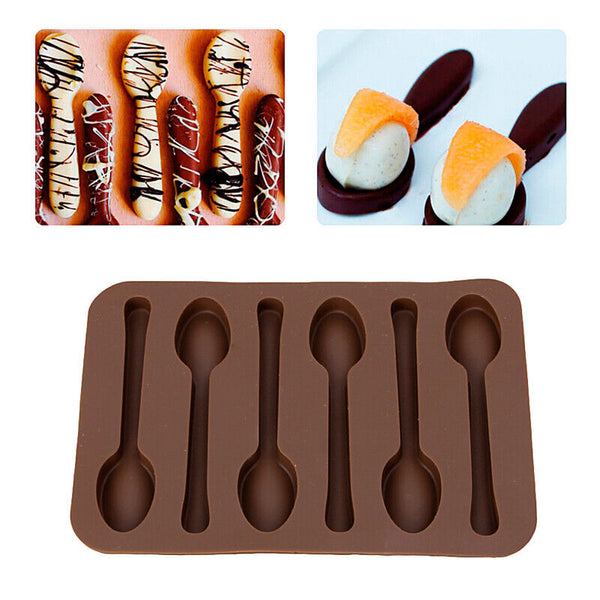 Silicone Spoon Shape Chocolate Mold Kitchenware Jelly Ice Mould Cake Baking Tool