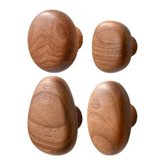 8pcs Walnut Wooden Wall Hooks | Modern Coat Hat Rack Hooks for Home Decor