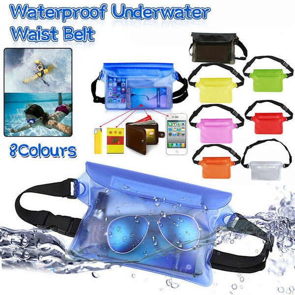 Waterproof Underwater Waist Belt Bum Bag Beach Swimming Boating Dry Phone Pouch