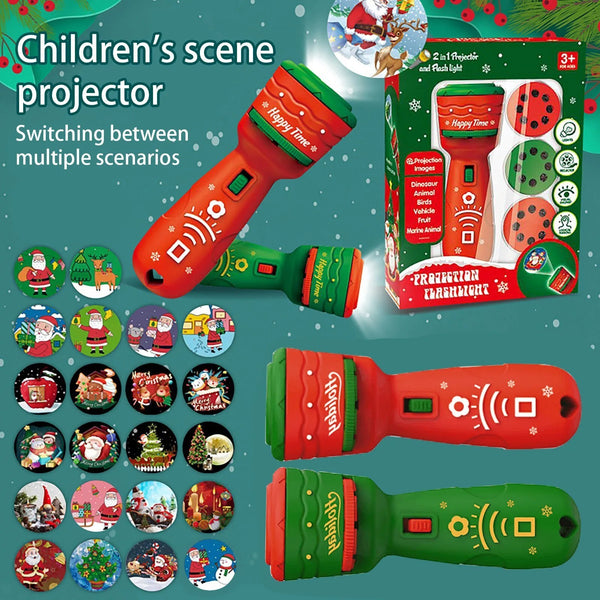 24 Pattern Christmas Slide Projector Handheld Torch Lamp Flashlight Kid Toy Gift