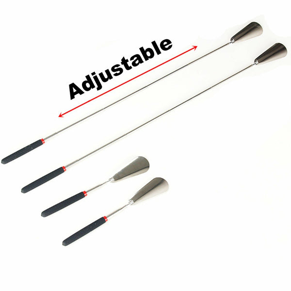 3PCS 75cm Telescopic Long Handle Shoehorn Stainless Steel Shoe Horn Lifter Tool