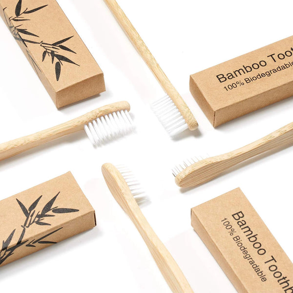 10Pcs Natural Bamboo Toothbrush Friendly Soft-Bristle Oral Care Environmental AU