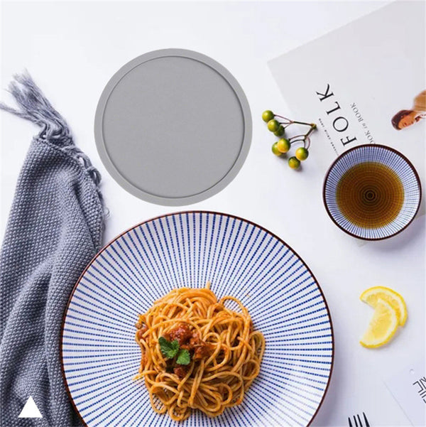 6x Round Black Silicone Coasters Non-slip thermal insulation Cup Mats Pad Drink