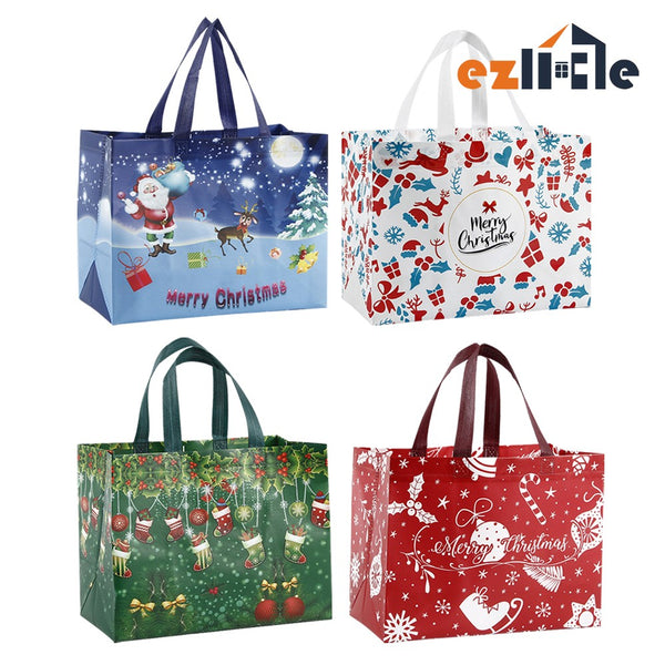 5/10PCS Christmas Gift Bag Storage Bag Tote Bag Reusable Non-woven Shopping Bag
