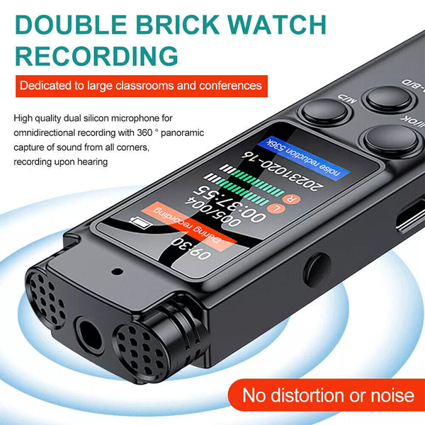 64G Digital Voice Activated Recorder Mini Audio Recording MP3 Device for Meeting