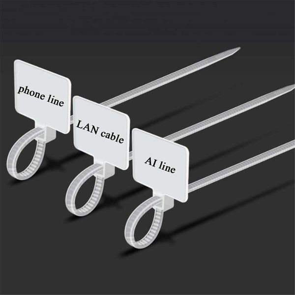 UP TO 300pcs 20 x 13MM Ethernet Wire Zip Cable Ties Tie Mark Tags Nylon Label AU