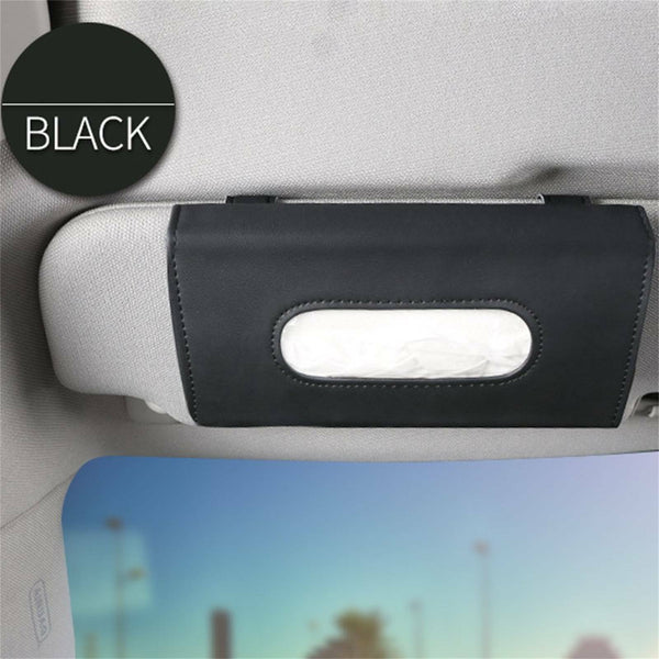 1PC Car Tissue Box Visor Napkin Holder Paper Towel Sun Visor Napkin Holder Black