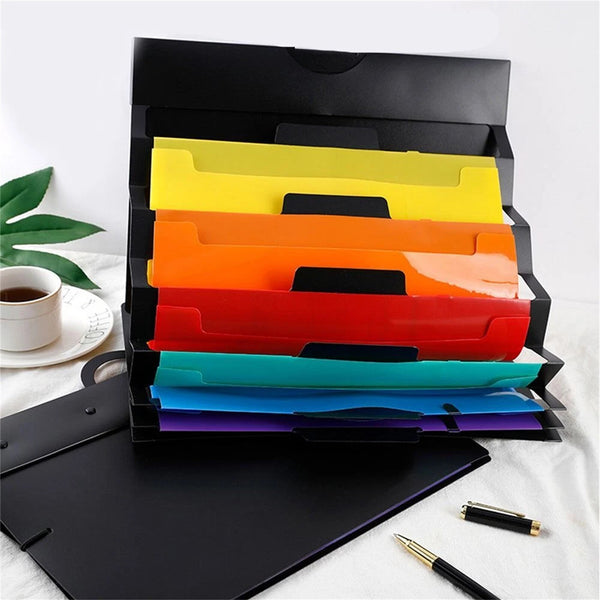 2PCS Wall Mount Hanging File Organizer 6 Pocket Document Folder Storage Holder