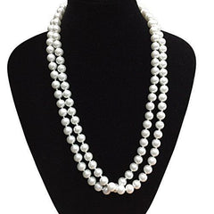 Flapper Necklace - 180cm Long White Bead Rope for 1920s Costume, 1 or 2 Pack
