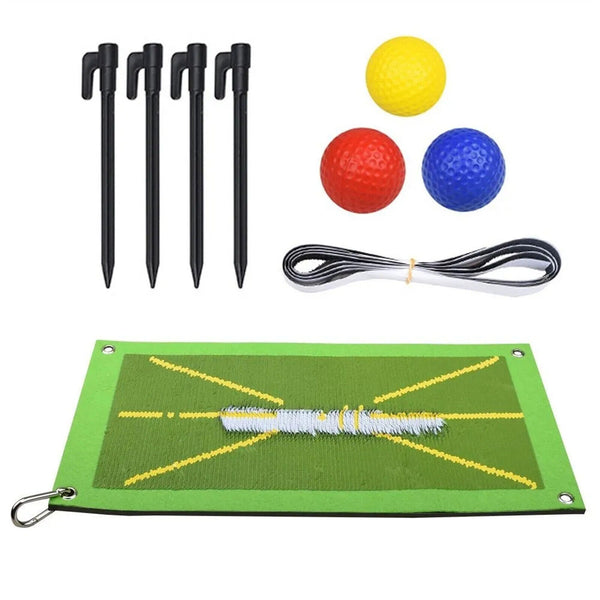 Golf Training Mat for Swing Detection Batting Golf Divot Grass Mat Set Portable