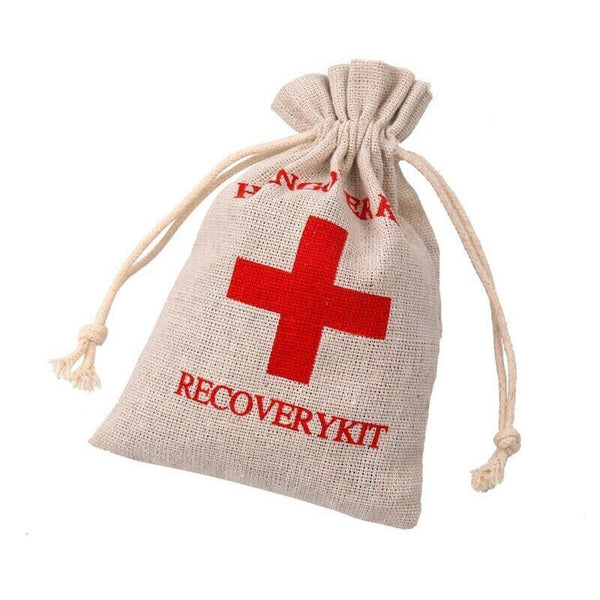 10x Hangover Recovery Kit Muslin Favour Bags Rustic Hens Party Engagement AU