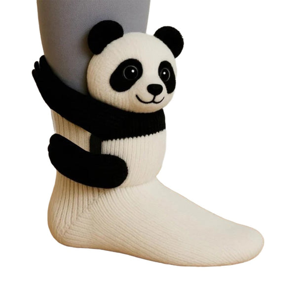 3D animal slipper socks with non-slip dots on the sole