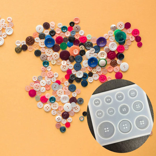 Silicone Button Shape Resin Mold Epoxy Jewelry Making Mould DIY Craft Cake Decor
