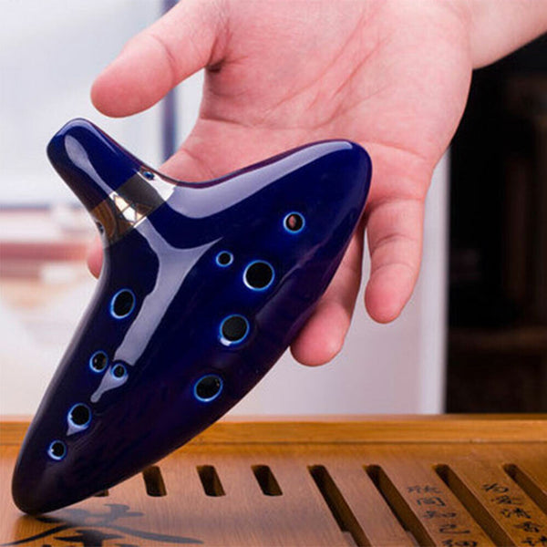12Hole Ceramic Legend of Zelda Wind Alto C Ocarina Gift Instrument Flute Blue