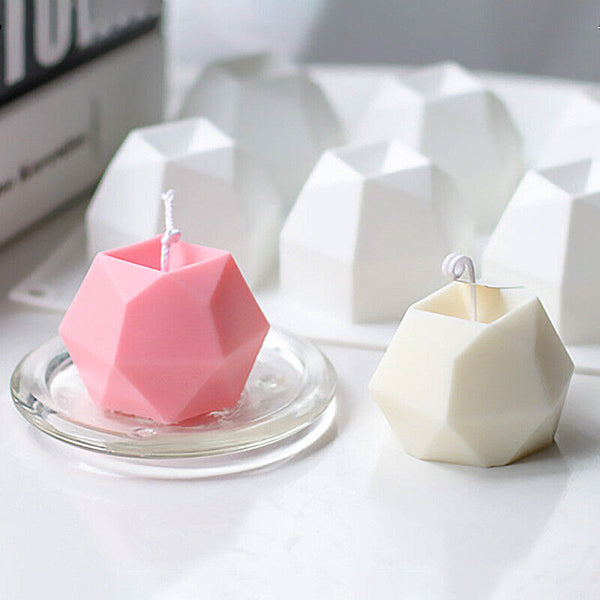 8 Holes Polygonal Cube Candle Mould Silicone Wax Cake Dessert Plaster Mold DIY