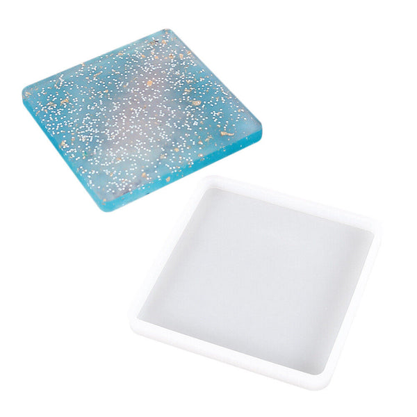 Square Coaster Resin Casting Mold Silicone Agate Making DIY Mould Cup Mat Craft