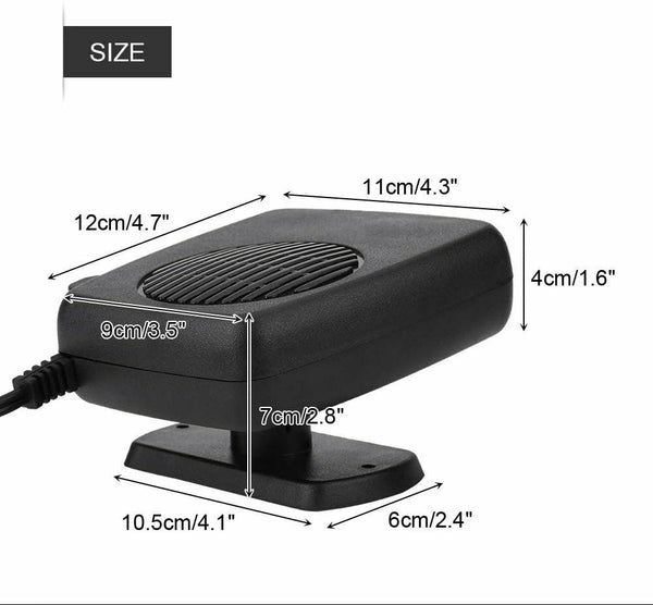 12V Portable Auto Car Heater Defroster Demister 150W Electric Heater Cooling Fan