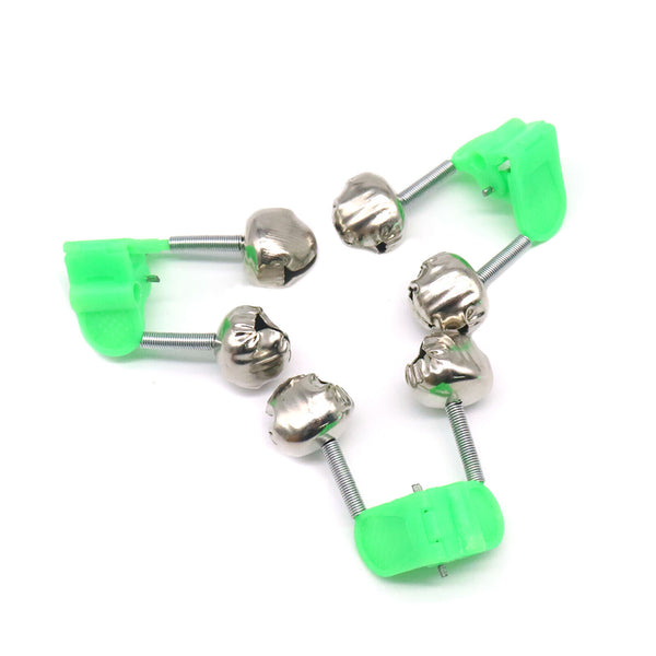 10pcs Green Plastic Clip Fishing Rod Double Rod Bite Alarm Fishing Bells Ring AU