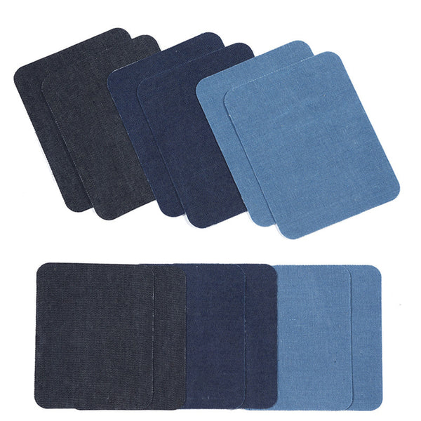 24x Assorted Iron On Denim Fabric Mending Patches Repair Kits For Denim Jeans AU