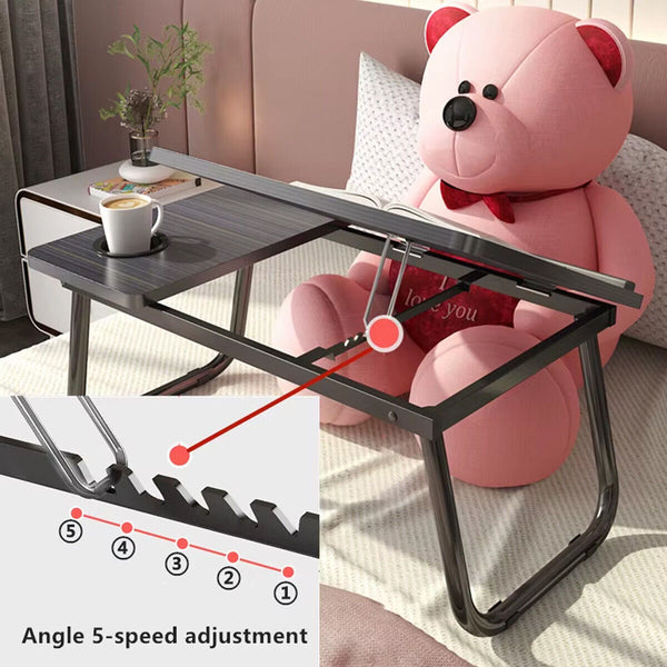 Small Bedside Table Multifunctional Foldable Desk Portable Folding Bedside Tray