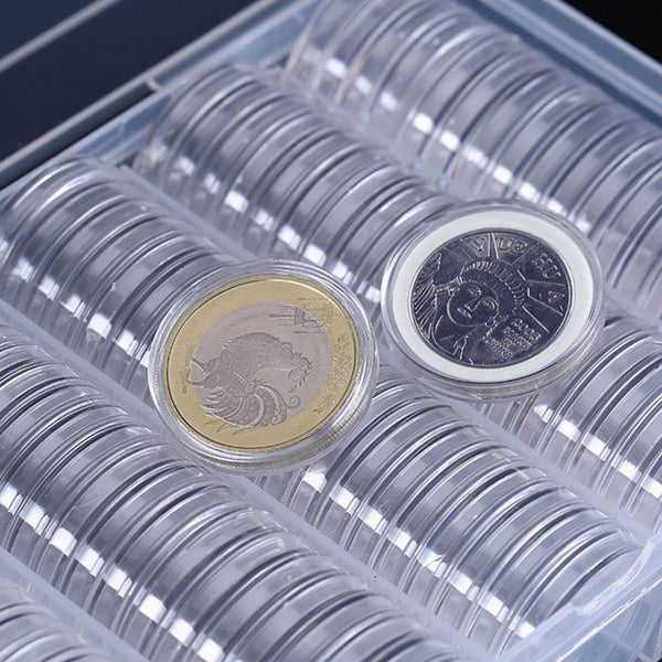 2 Sets Australian Coin Collection Cases Capsules Holder Round Storage Album Book