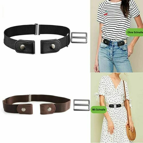 4X Buckle-free Stretch Elastic Belt Invisible No Bulge Hassle For Jean Women Men