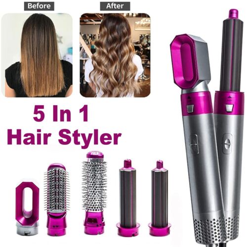 5 IN 1 Electric Hair Dryer Brush Hot Comb Air Curler Straightener Curling Style