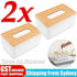 2x Tissue Box Dispenser Paper Storage Holder Napkin Case Organizer Wooden Cover