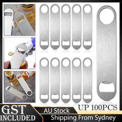 Bottle Opener Stainless Steel Flat Bar Blade Cap Remover Can Beer Drink