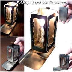 Folding Pocket Candle Lantern Collapsible Lamp Portable Decorative Camping