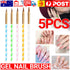 5 Nail Art Acrylic Brushes Set Size 2 4 6 8 10 Gel Drawing Polish Pen Kit New