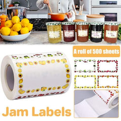 500X Adhesive Freezer Food Jam Stickers Label Kitchen Sticker Food Storage Label