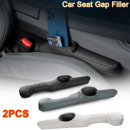 2PCS Universal PU Leather Car Seat Gap Filler Spacer Auto Blocker Pad Organizer