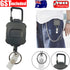 1X Heavy Duty Metal Retractable Carabiner Key Chain Ring Badge Holder Steel Cord