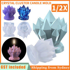 3D Crystal Cluster Candle Mold Silicone Mould DIY Candlestick Fondant Soap