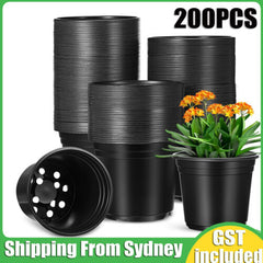 200PCS Plastic Plant Flower Pots Nursery Seedlings Growing Garden Plant Pots AU