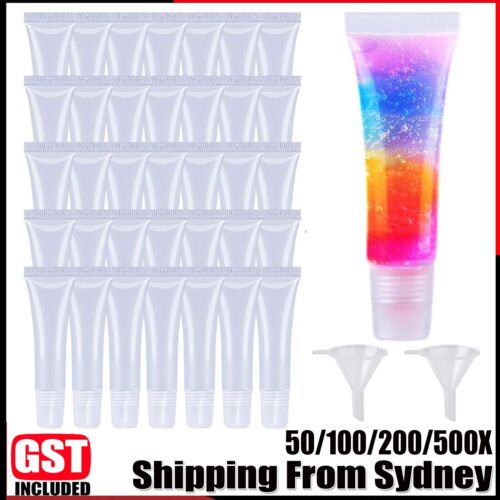 50-500X10ml Empty Tubes Lip Gloss Balm Sunscreen Cream Clear Cosmetic Containers