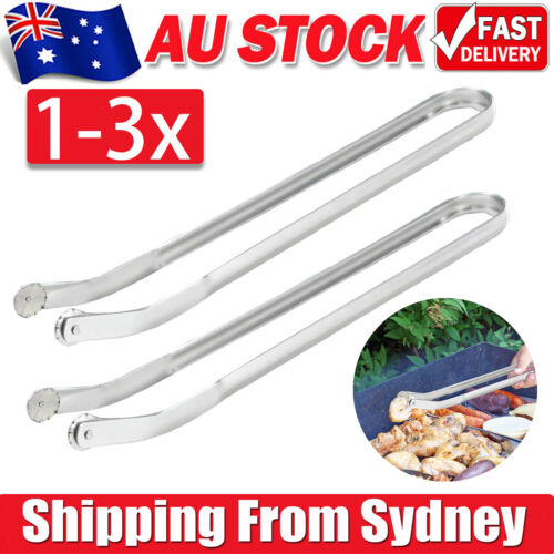 1-3X 39cm Sausage Turning Tongs Stainless Steel Barbecue BBQ Tongs Home Kitchen