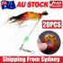 20x Soft Plastic Fishing Lures Tackle Prawn Shrimp Flathead Bream Cod Bass Glow