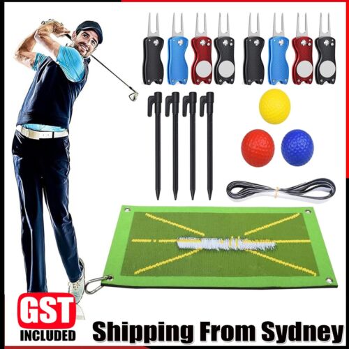Golf Training Mat for Swing Detection Batting Golf Divot Grass Mat Set Portable
