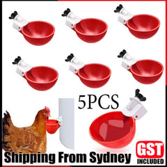 5PCS Automatic Chicken Water Cup Waterer Poultry Drinker Feeder Drinking Bowl