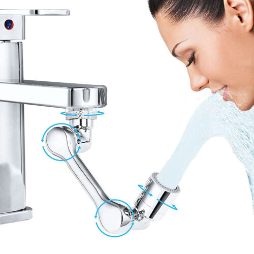 Extension Faucet Extender Rotate Robotic Universal 1080 Swivel Spray Arm Tap