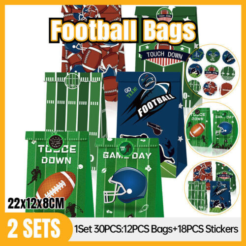 Football Touchdown Sports Game Party Candy Gift Kraft Paper Bags Birthday Gift