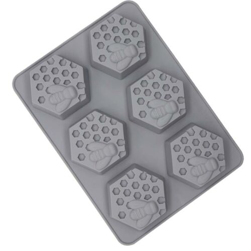 UP 4PCS Soap Mould Silicone mooncake Design Honey Bee 6 Cavity Ice Cube Mold AUS