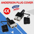 4PCS Waterproof 50A Anderson Plug Dust Cable Sheath Cover Black With Cap New AU