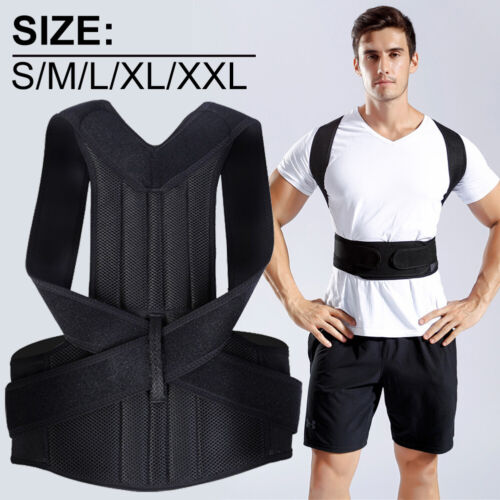 Full Back Posture Corrector Adjust Lumbar Shoulder Support Brace Belt Women Men